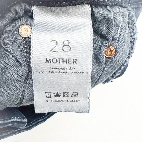 Mother High Waisted Looker Ankle Fray Last Call Dark Wash Denim Jeans Size 28 - Picture 6 of 10